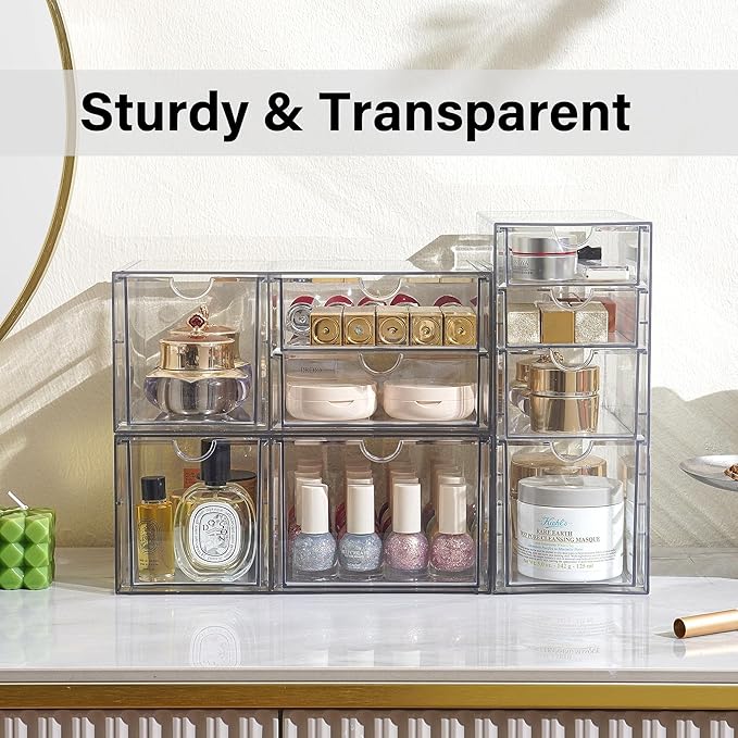 Prsildan Acrylic Drawer Makeup Organizer