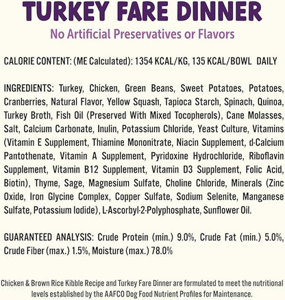 On The Go Dog Food, Chicken Pot Pie Dinner, Turkey Fare Dinner & Homestyle Beef Dinner Variety Pack - 7.5 oz Tray (6 Count), Made in The USA