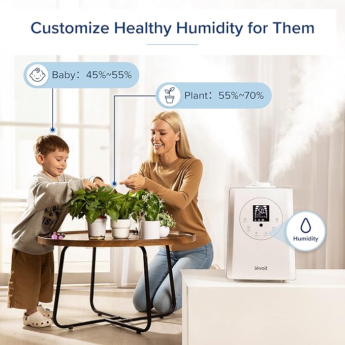 LEVOIT Humidifiers for Bedroom Large Room Home, 6L Warm and Cool Mist