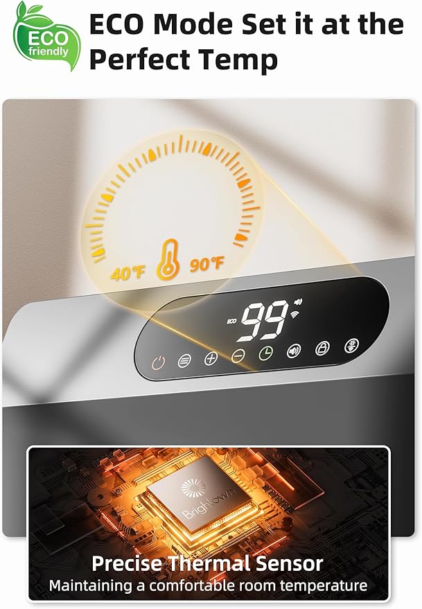 Brightown Smart Wall Heater, Electric Space Heater