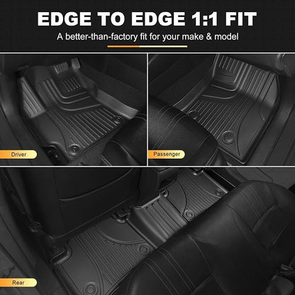 Automotive Floor Mats & Cargo Liners Compatible with 2014 2015 2016 2017 2018 2019 Toyota Corolla Floor Mats & Trunk Mat Set, All Weather TPE Floor Liners Cargo Mats (Not fit Hatchback Model).