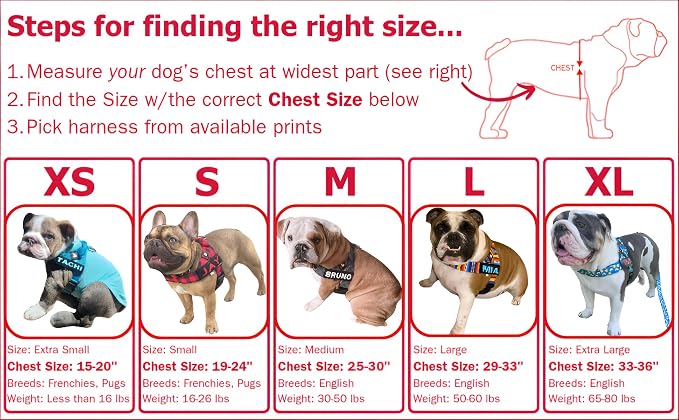 Adjustable Dog Harness– No Pull, No Choke – for English Bulldogs, French Bulldogs, Pugs & Broad-Chested Breeds – Easy, Safe Walks (Donuts, Large)