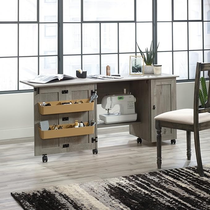 Sauder Craft Cart Storage Cabinet, Rolling Sewing Table