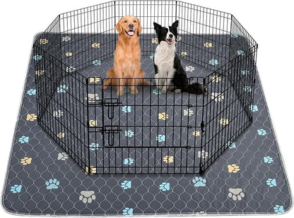 Aitmexcn Washable Pee Pads for Dogs, 2 Pack Extra Large Reusable Puppy Training Pads, Heavy Absorbency, Leak-Resistant Non-Slip Dog Mats for Playpens, Whelping and Senior Dogs (54"x54")