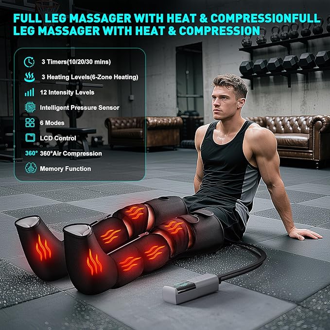 Leg Massager with Heat and Compression, Foot Massager