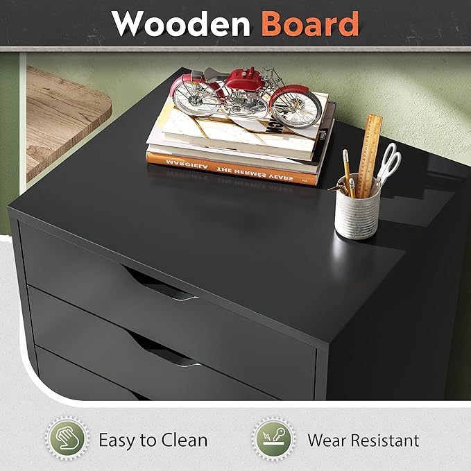 DEVAISE 5-Drawer Chest, Wood Storage Dresser File Cabinet