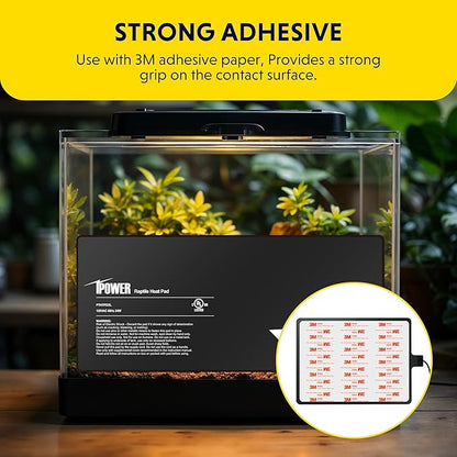 iPower 8x18 Inch Reptile Heat Pad Under Tank Heater, Energy-Efficient & Waterproof Design Terrarium Warmer Mat for Turtles, Lizards, Snakes, 2 Pack