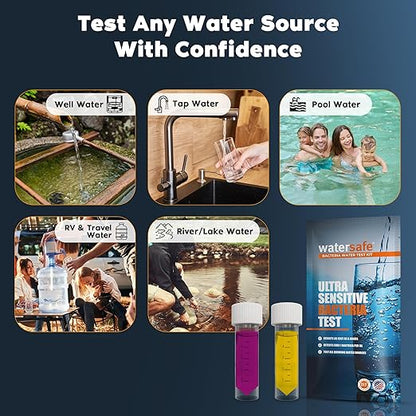 Watersafe® Bacteria Water Test Kit – USA-Made – Results as Fast as 6 Hours –