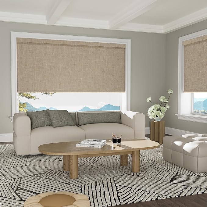 Boolegon Motorized 100% Blackout Roller Blinds
