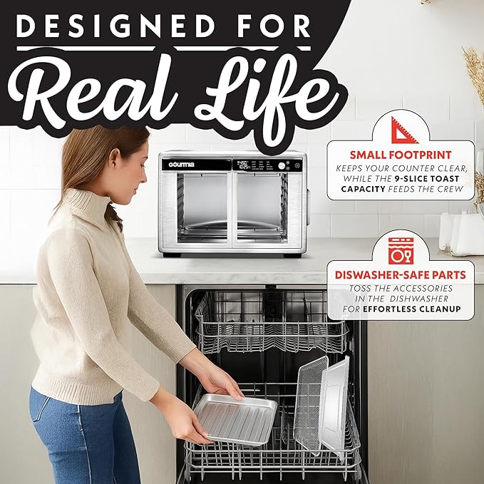 Gourmia French Door Air Fryer Oven - 37 Qt Large Capacity Convection Toaster