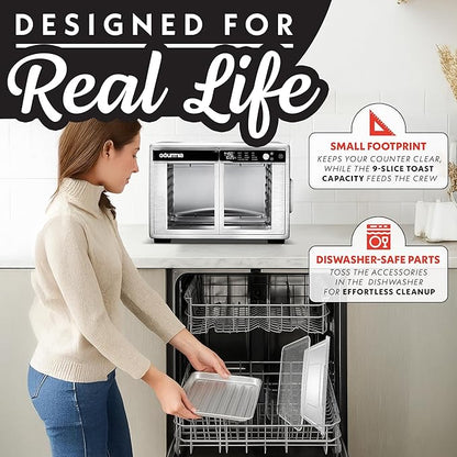 Gourmia French Door Air Fryer Oven - 37 Qt Large Capacity Convection Toaster