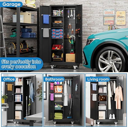 SUXXAN Broom Closet Storage Cabinet