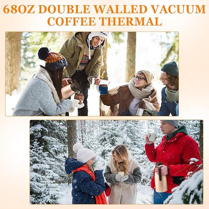 Norme 2 Pcs Thermal Coffee Carafe Insulated Stainless Steel Coffee Carafe