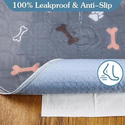 Washable Pee Pads for Dogs, 2 Pack Reusable Puppy Pads, 18"x24" | Super Absorbent, Waterproof & Leakproof, Non-Slip Bottom, Machine Washable, For Floors, Beds, Couches, Crates, Carpets, Cars