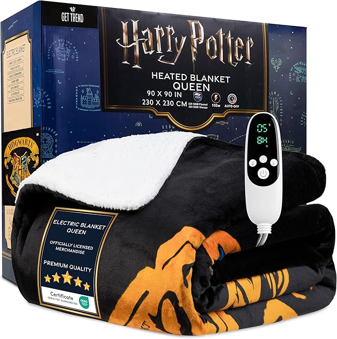 Harry Potter Gifts Heated Blanket Electric, Queen Size Luxurious Fleece