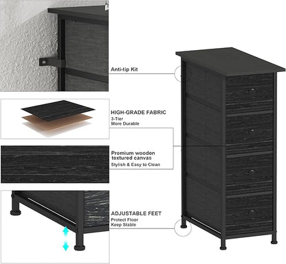 GiftGo Narrow Dresser Vertical Slim Dresser Chest of Drawers Skinny Storage