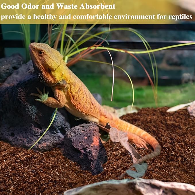 ZeeDix 4 Pack Coconut Fiber Substrate, 100% Organic Coconut Husk Coco Coir Brick Terrarium Bedding for Reptiles, Tortoise, Bearded Dragon, Leopard Gecko, Snake, Hermit Crabs, Frogs, Tarantula