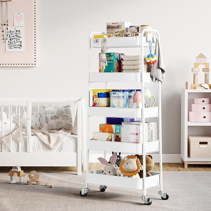 TOOLF 5-Tier Metal Rolling Cart