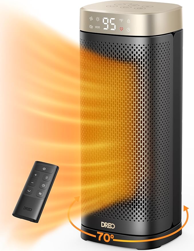 DREO Space Heaters for Indoor Use Large Room, 70 ° Oscillation, Fast Heating
