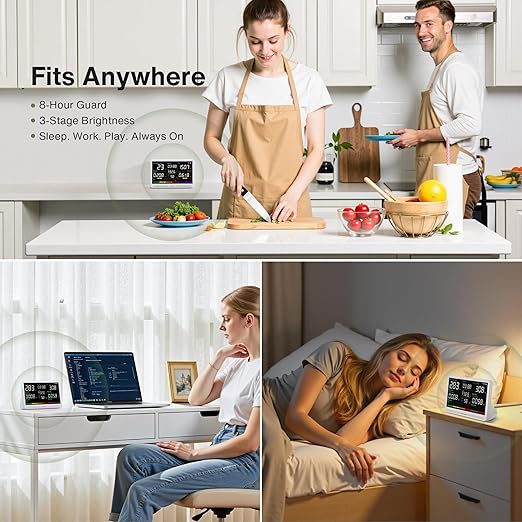bonoch Upgrade Extended 12-Hour Battery Life 16 in 1 Air Quality Monitor Indoor