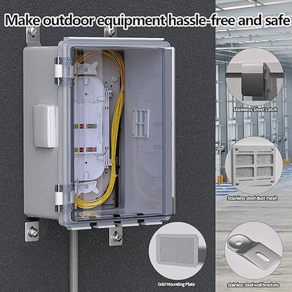 ABS Electrical Junction Box, Ventilated Design, Cable Grommets, IP65 Waterproof