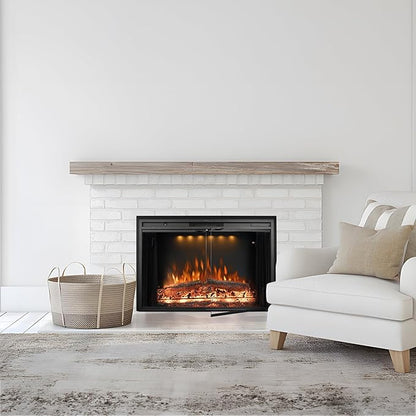 43 Inches Electric Fireplace Insert, 750W/1500W Fireplace Heater