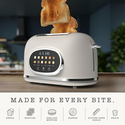 Rae Dunn Retro Digital Electric Toaster, 2 Slice Stainless Steel Toaster