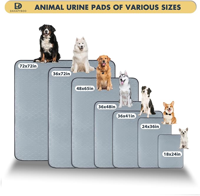 DAHAPYBOO Washable Pee Pads for Dogs 24x36,2Pack | Reusable Puppy Pads for Dogs Non-Slip Waterproof Pet Training Pads for Crate, Playpen, Bed, Sofa,Whelping Box, Potty Training