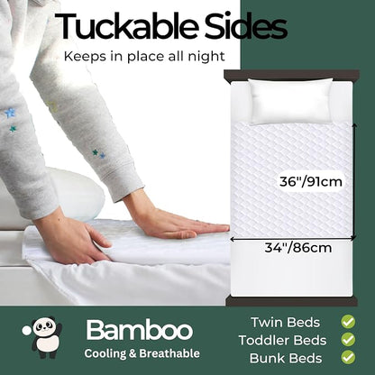 Hygge Sheets®️ Organic Washable Incontinence Bed Pads with Tucks | 100% Waterproof Reusable Mattress Protector Underpads with Tucks - Rayon derived from Bamboo – 5 Layers of Protection - Twin