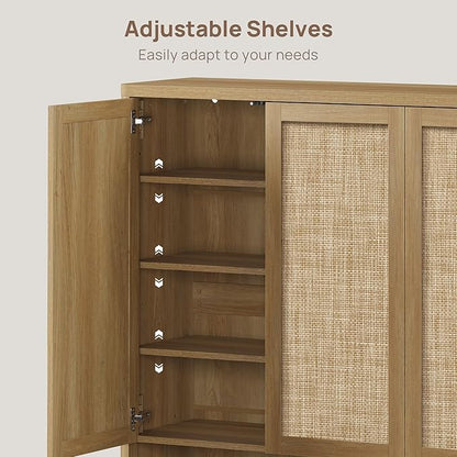 SICOTAS Rattan Shoe Storage Cabinet