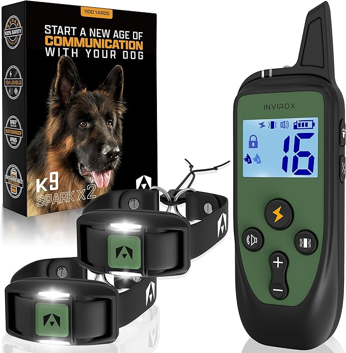 INVIROX Training Collar for Large Dog X2 124 Levels