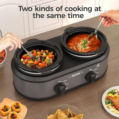 Sunvivi Dual Slow Cooker, Buffet Servers and Warmer