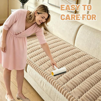 Couch Cover for Dogs Washable,Non Slip Fuzzy Durable Pet Friendly Cozy | Soft Slipcovers for 3 Cushion Sofa Sofa Cover Dog Thick Protector Mat Bed Leather & Fabric Couches (Brown 27.6"x59")