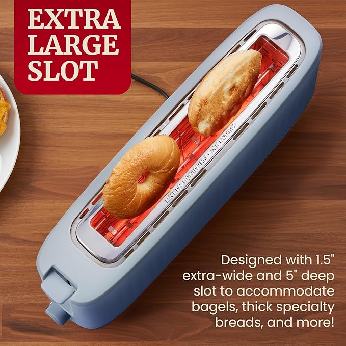Elite Gourmet ECT2517OX SLIMTOAST™ 2-Slice, Long Slot Toaster, Cool-touch Body