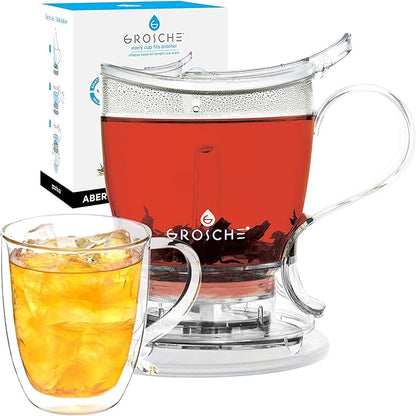 GROSCHE Aberdeen 34 oz tea pot and bottom dispensing tea steeper and Cyprus