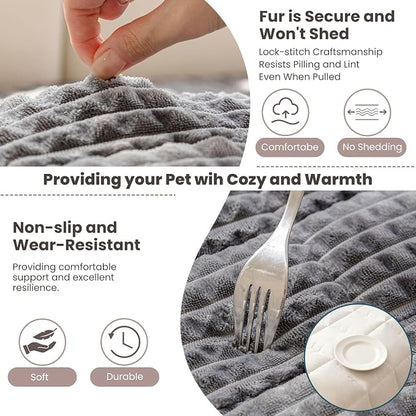 Couch Cover for Dogs Washable, Non-Slip Pet Couch Covers for Sofa, Fuzzy Dog Couch Cover Blanket, Thick, Soft, Plush Couch Cushion Covers for Sofa Protector(Dark Gray, 23.6" x 47.2"/60 x 120cm)