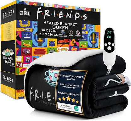 Friends TV Show Heated Blanket Electric, Queen Size Luxurious Fleece Blanket