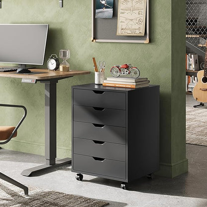 DEVAISE 5-Drawer Chest, Wood Storage Dresser File Cabinet