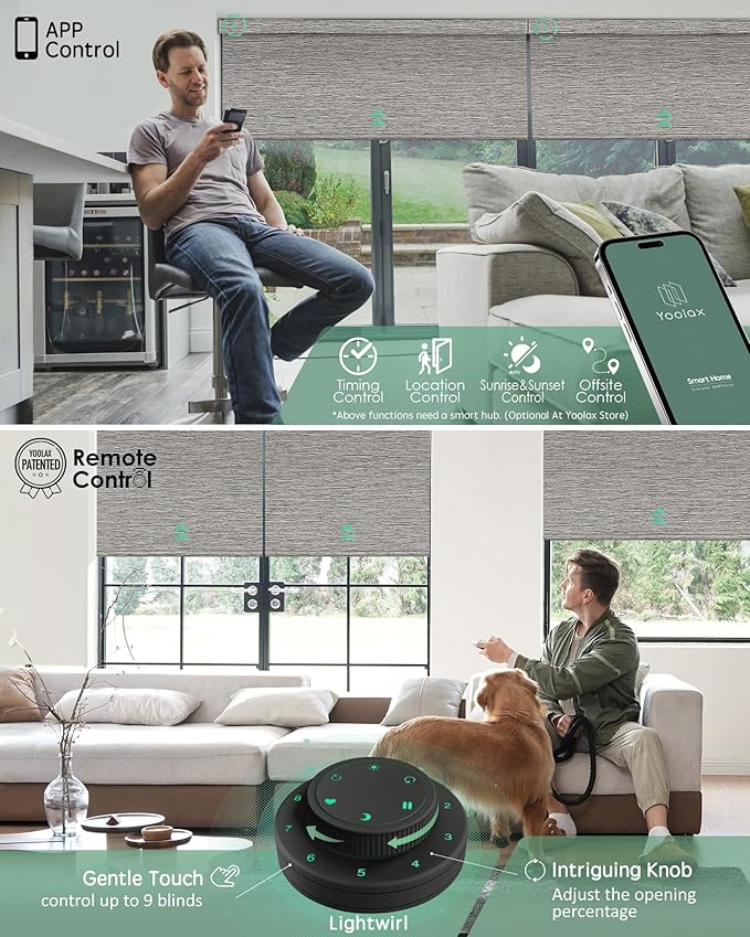 Yoolax Motorized Blinds with Remote, Smart Blinds