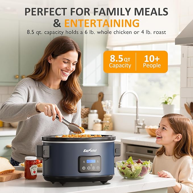 Sunvivi 8.5 Quart Programmable Slow Cooker: Multi-Cooker Food Warmer
