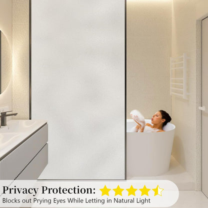 Niviy Frosted Glass Window Privacy Film with Free Installation Tools 23.6 x 118 Inch Static Cling Bathroom Window Frosting Film Day and Night Privacy Windows Cling Home Glass Door Cover