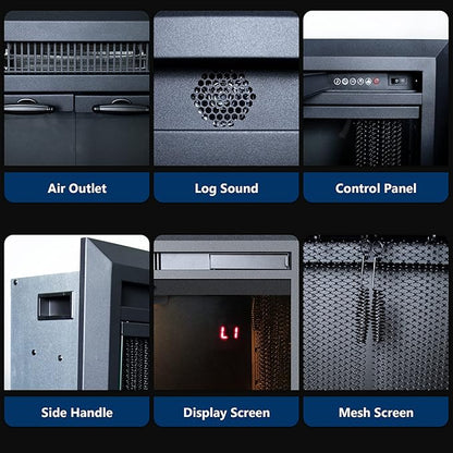 30 Inches Electric Fireplace Insert, 750W/1500W Fireplace Heater
