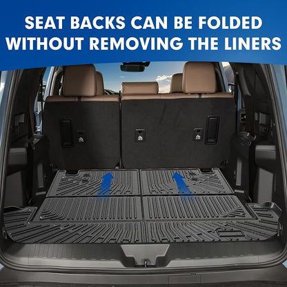 Mixsuper Cargo Liner for Toyota 4Runner 2025-2026 7-Passenger Models Only (Not for 5-Seater), All Weather Trunk Mat & Separate Seatback Protectors
