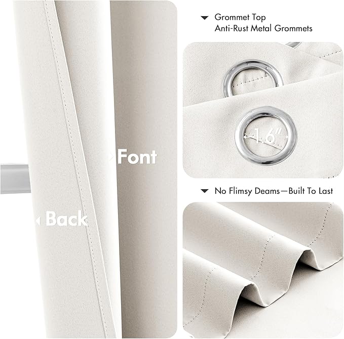 MIULEE Ivory Blackout Curtains