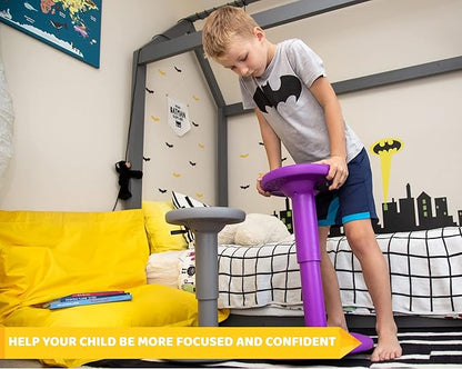 ActiveChairs Adjustable Wobble Stool, Flexible Classroom Seating, Improves Focus, Posture & Helps ADHD/ADD, Sensory Chair, Active Desk Chairs, Adjusts from 16.65" to 23.75", Ages 13-18, Purple