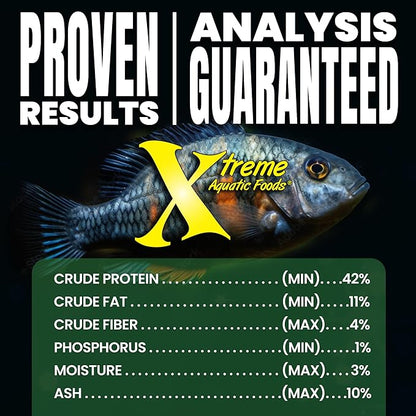 Xtreme Spirulina Flakes - Balanced Herbivorous Diet for Tropical and Marine Fish, Enhanced Health, Vibrant Colors - USA Farm Grown - Ideal for Cichlids, Barbs, Tetras and Guppies (3.5oz)
