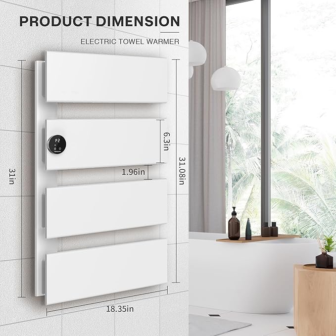 K&KALONZO Electric Towel Warmer, 18.35" W x 31" H Wall-Mounted Towel Heater