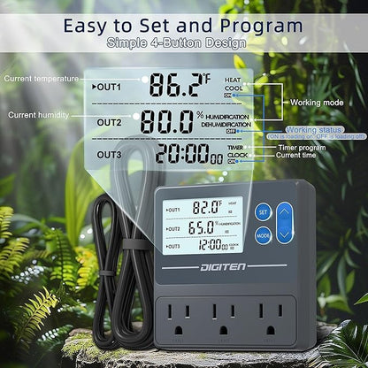 DIGITEN Reptile Temperature and Humidity Controller