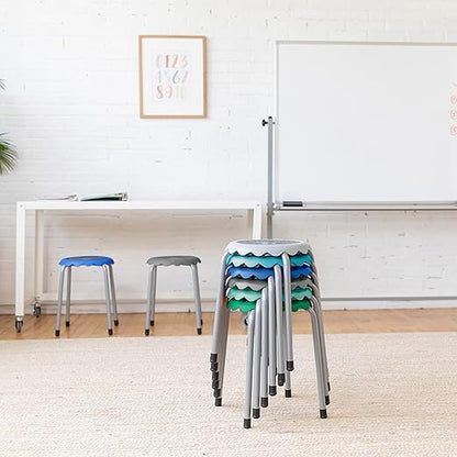 ECR4Kids Daisy Stackable Stool Set, Flexible Seating, Contemporary, 8-Piece