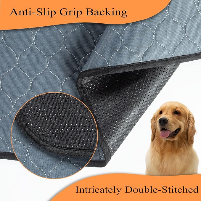Bunlitent Reusable Puppy Pads, Washable Pee Pads 34"x 36", 5 Pack, Grey